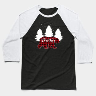 Buffalo Red Plaid Brother Bear Matching Family Christmas Baseball T-Shirt